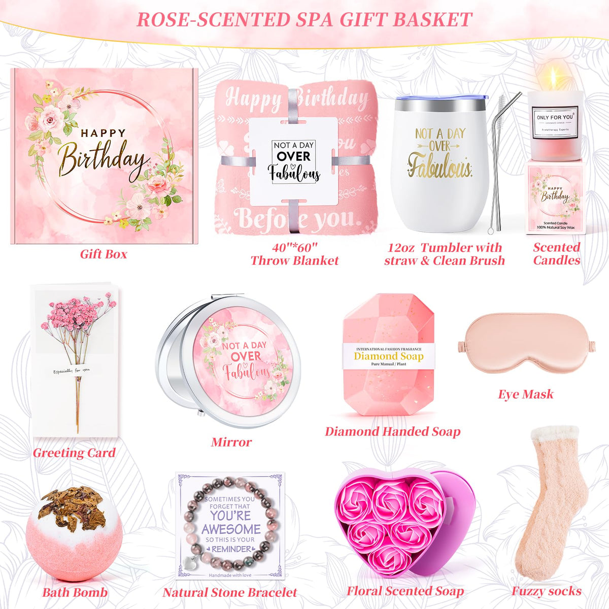 Pink 15 Pc Self Care Spa Gift Set X76097