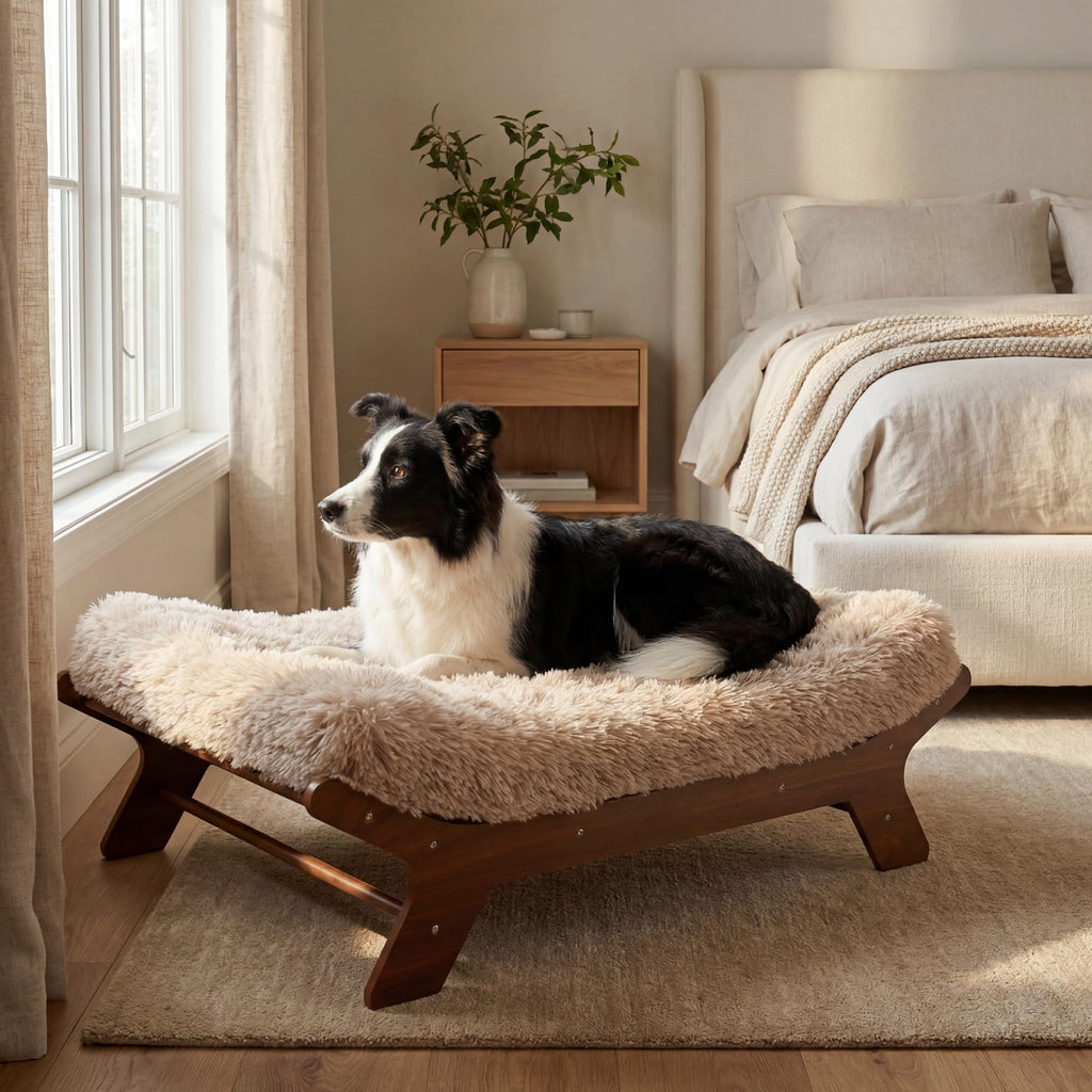 Wood Dog Bed Frame with Foam Mattress C6898