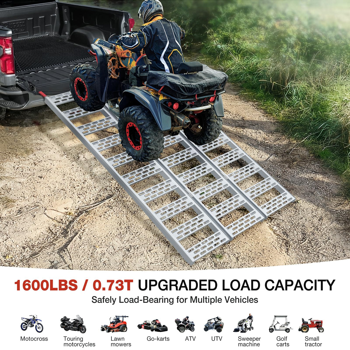 Aluminum Tri-Folding Truck Ramps 1600Lbs Max K17622
