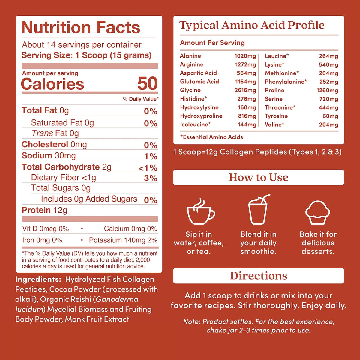 Chocolate Marine Collagen Peptides Powder, 7.41 Oz Z69698