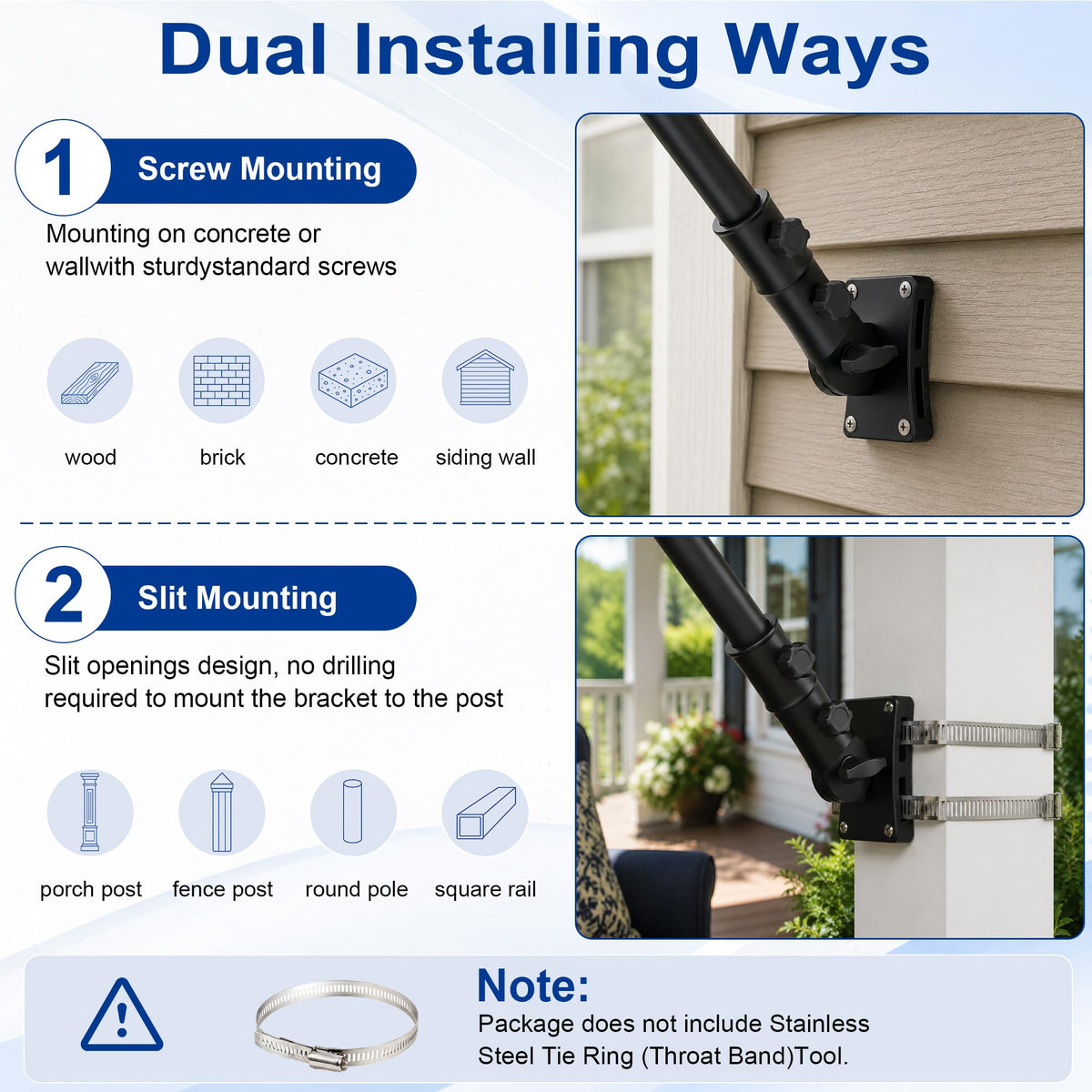 Aluminum Wall and Post Mount Flag Pole Holder R883