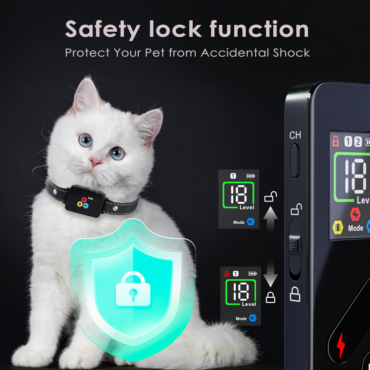 Remote Electric Cat Training Collar 3300FT IP67 Waterproof K23415