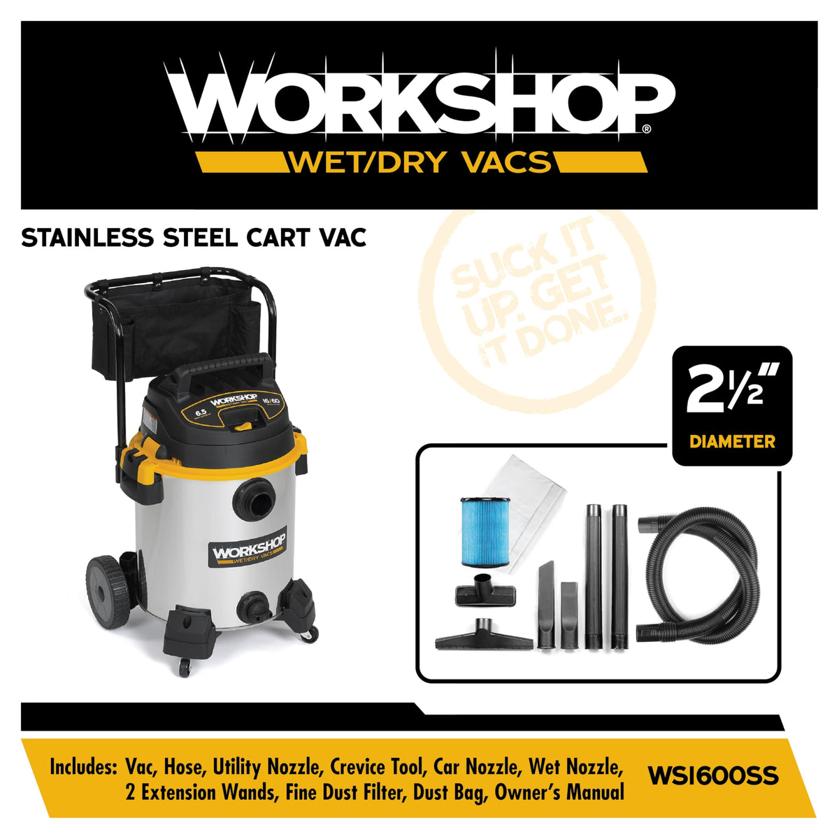 16-Gallon 6.5 Peak HP Wet Dry Vacuum Cleaner X67871