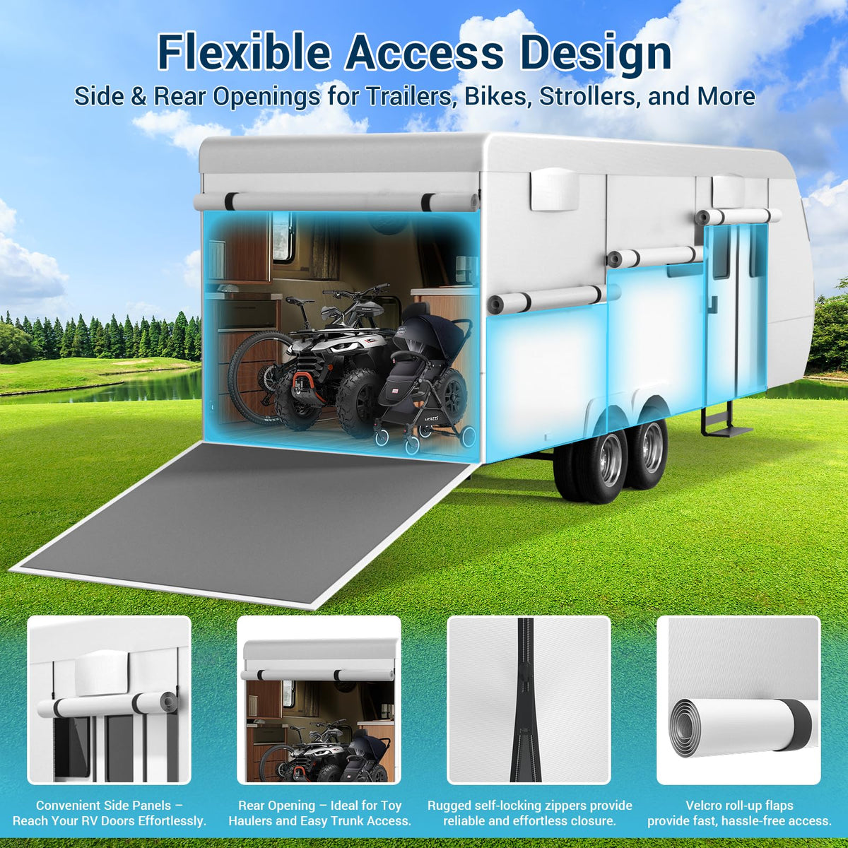 600D Oxford Fabric 22-24ft Travel Trailer Cover W69304