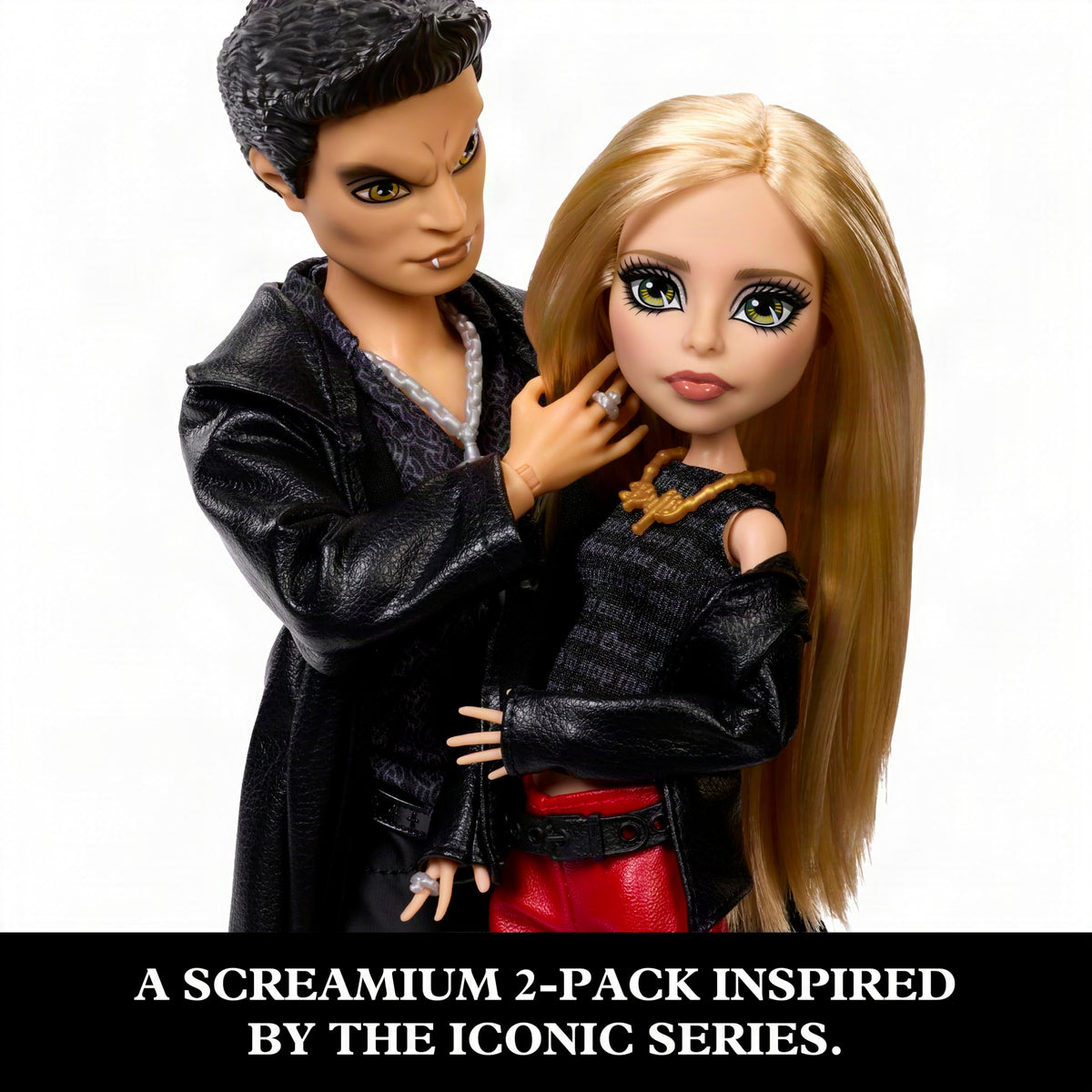 Buffy & Angel Dolls 2-Pack with Faux Leather Clothes H4367