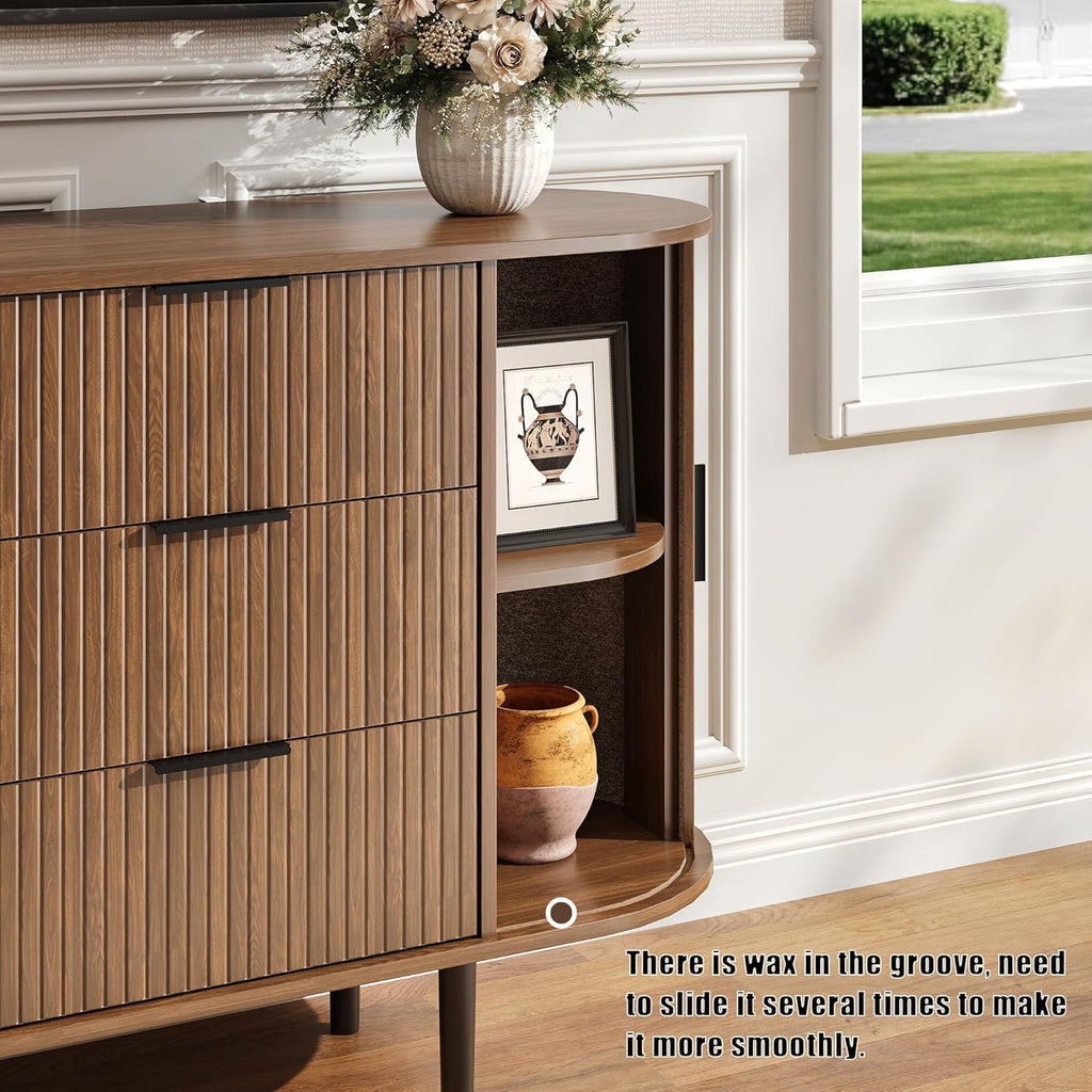 Brown 6 Drawer Wood Dresser B994
