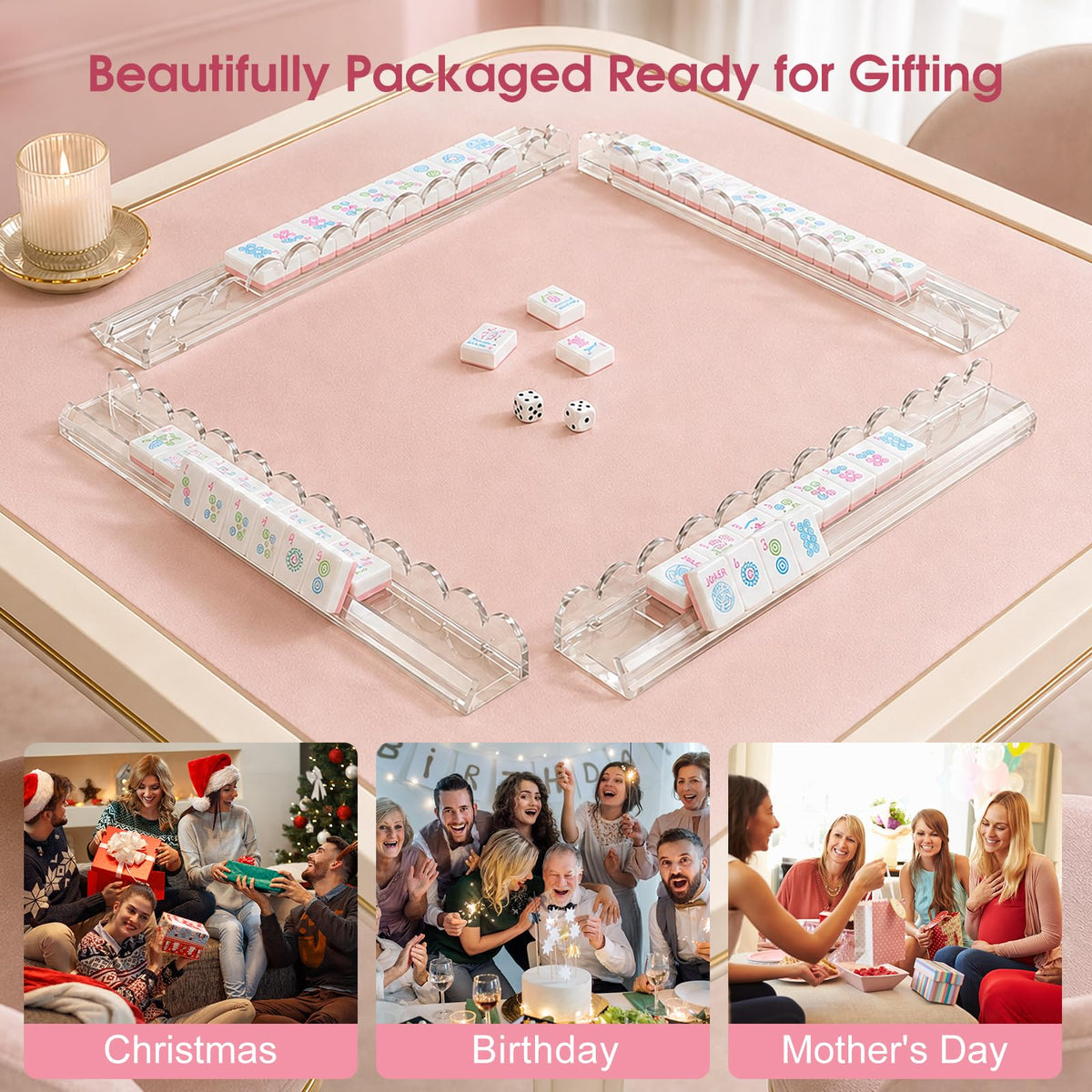 Mahjong Racks with Magnetic Pushers Z60315
