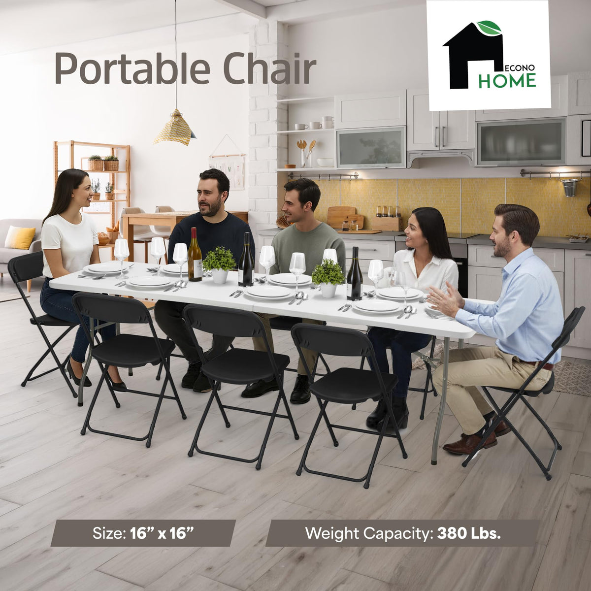 10 Pack Black Plastic Folding Chairs O136745