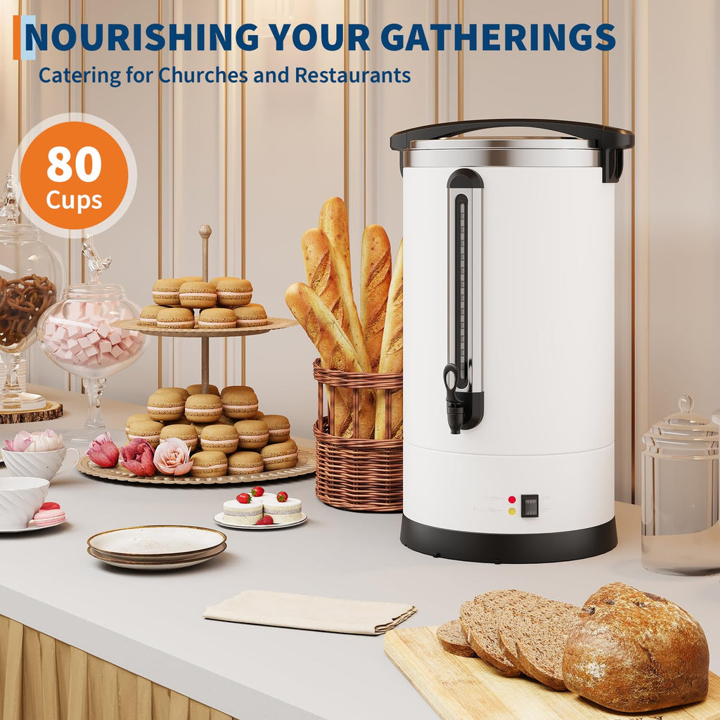 12L 80-Cup Double-Wall Stainless Steel Electric Coffee Urn L984682