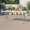 15 Pack 6-Foot Granite White Plastic Folding Table V15607