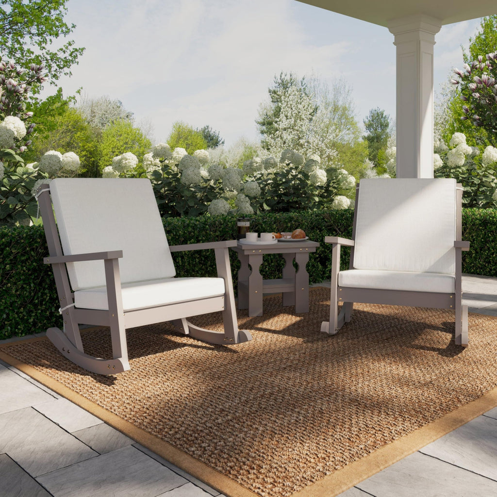 Cedar Stain Outdoor Rocking Chair with Cushion B551398