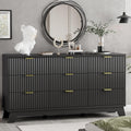 Black 9 Drawer Fluted Wood Dresser N811848