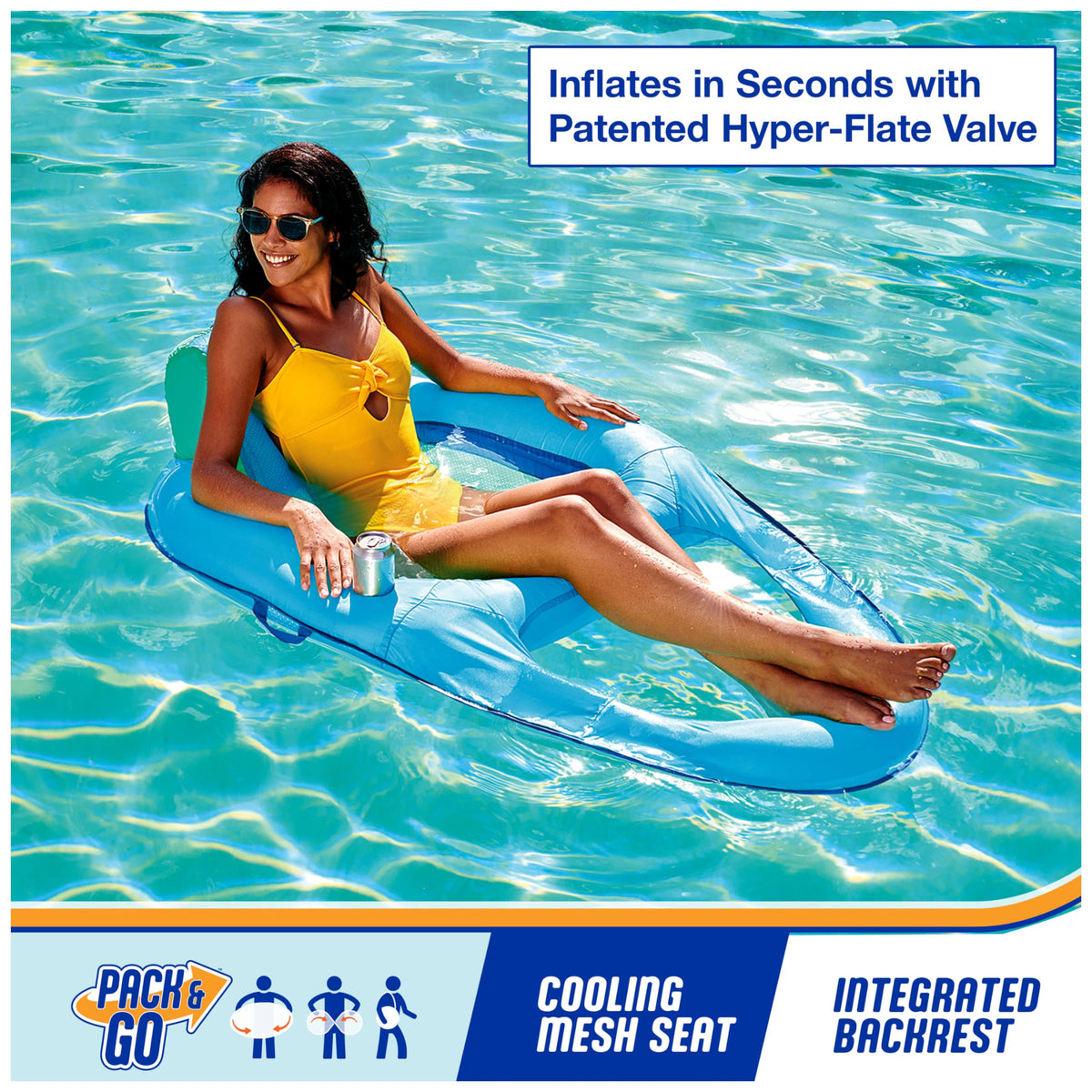 Inflatable Pool Float Chair Fits 2 Adults S12877