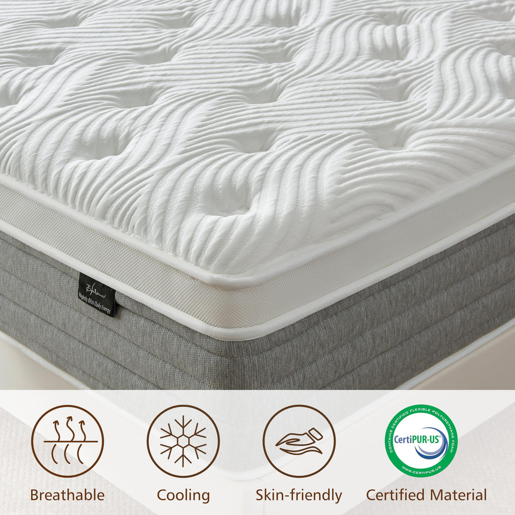 12 Inch Medium Firm Full Size Hybrid Mattress in a Box H40447