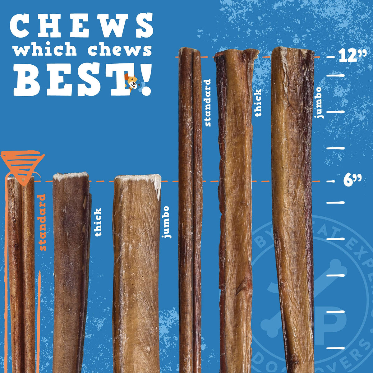 6 Inch Bully Sticks for Dogs 25 Ct Q42137