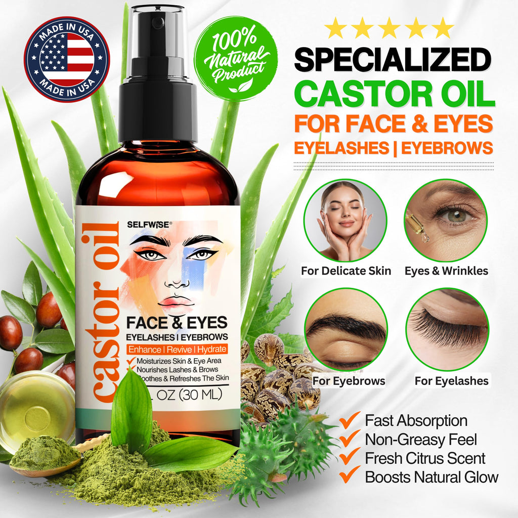 Organic Castor Oil with Jojoba Rosehip Grapeseed Squalane Vitamin E 1oz C84869